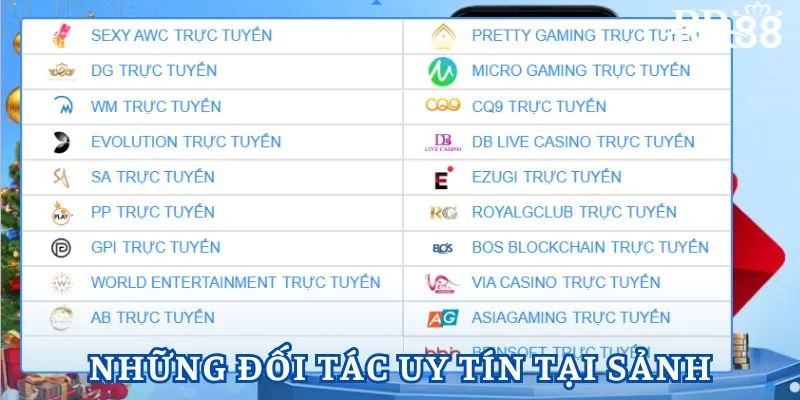 Casino trực tuyến RR88 - Những đối tác uy tín