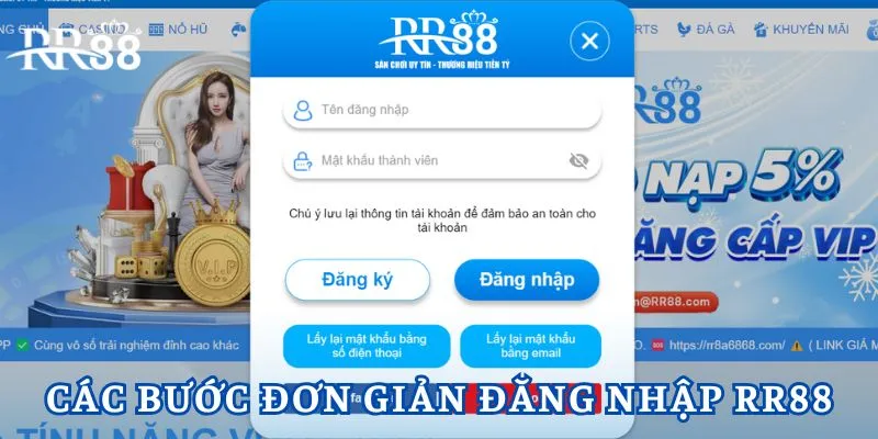 Đăng nhập RR88 với các bước cực đơn giản