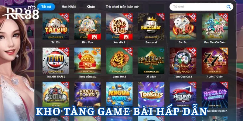 Game bài đổi thưởng RR88 gồm những tựa game hấp dẫn