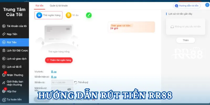 Rút tiền RR88 với thao tác cực nhanh